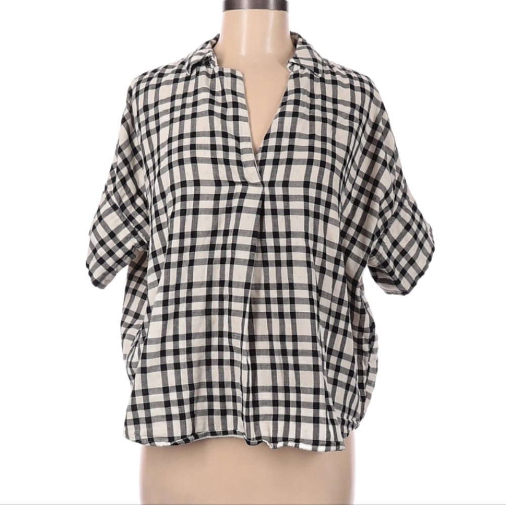Madewell Black and White Casual Button Down Shirt